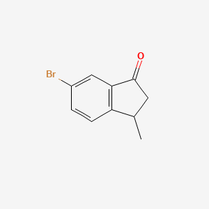6-Bromo-3-methyl-2,3-dihydro-1H-inden-1-one chemical structure (CAS 1021076-35-6)