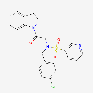 N-(4-Chlorobenzyl)-N-(2-(indolin-1-yl)-2-oxoethyl)pyridine-3-sulfonamide chemical structure (CAS 1021106-40-0)