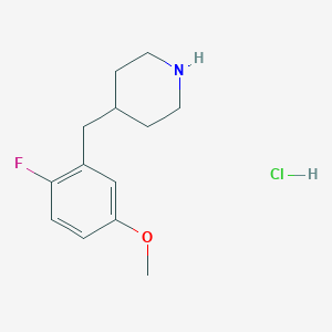 4-(2-Fluoro-5-methoxybenzyl)piperidine hydrochloride chemical structure (CAS 1021173-26-1)