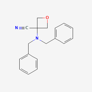 3-(Dibenzylamino)oxetane-3-carbonitrile chemical structure (CAS 1021393-00-9)