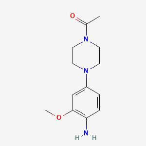 1-(4-(4-Amino-3-methoxyphenyl)piperazin-1-yl)ethanone chemical structure (CAS 1021426-42-5)