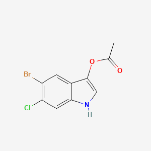 5-Bromo-6-chloro-1H-indol-3-yl acetate chemical structure (CAS 102185-48-8)