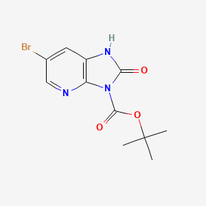 tert-Butyl 6-bromo-2-oxo-1H-imidazo[4,5-b]pyridine-3(2H)-carboxylate chemical structure (CAS 1021919-65-2)