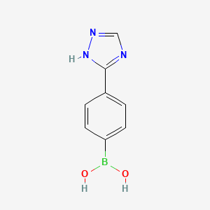 (4-(1H-1,2,4-Triazol-3-yl)phenyl)boronic acid chemical structure (CAS 1021920-36-4)