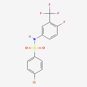 4-Bromo-N-(4-fluoro-3-(trifluoromethyl)phenyl)benzenesulfonamide chemical structure (CAS 1022050-36-7)