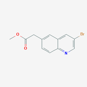 Methyl 2-(3-bromoquinolin-6-yl)acetate chemical structure (CAS 1022091-89-9)