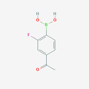 (4-Acetyl-2-fluorophenyl)boronic acid chemical structure (CAS 1022154-78-4)