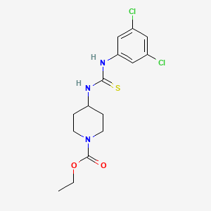 Ethyl 4-(3-(3,5-dichlorophenyl)thioureido)piperidine-1-carboxylate chemical structure (CAS 1022367-69-6)