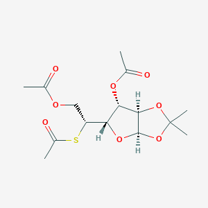 (3aR,5S,6R,6aR)-5-((R)-2-Acetoxy-1-(acetylthio)ethyl)-2,2-dimethyltetrahydrofuro[2,3-d][1,3]dioxol-6-yl acetate chemical structure (CAS 10227-17-5)