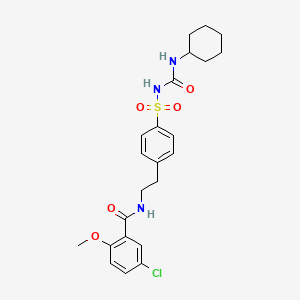 5-Chloro-N-(4-(N-(cyclohexylcarbamoyl)sulfamoyl)phenethyl)-2-methoxybenzamide chemical structure (CAS 10238-21-8)