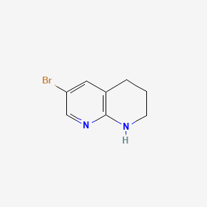 6-Bromo-1,2,3,4-tetrahydro-1,8-naphthyridine chemical structure (CAS 1023813-80-0)