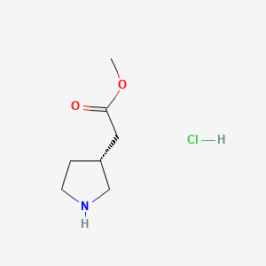(R)-Methyl 2-(pyrrolidin-3-yl)acetate hydrochloride chemical structure (CAS 1024038-31-0)
