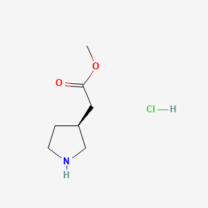 (S)-Methyl 2-(pyrrolidin-3-yl)acetate hydrochloride chemical structure (CAS 1024038-33-2)
