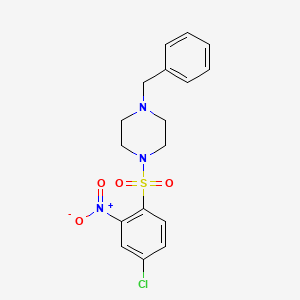 1-Benzyl-4-(4-chloro-2-nitrobenzenesulfonyl)piperazine chemical structure (CAS 1024448-59-6)
