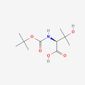 (S)-2-((tert-Butoxycarbonyl)amino)-3-hydroxy-3-methylbutanoic acid chemical structure (CAS 102507-13-1)