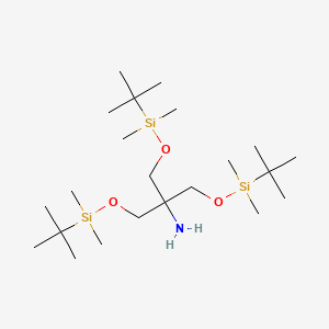 6-(((tert-Butyldimethylsilyl)oxy)methyl)-2,2,3,3,9,9,10,10-octamethyl-4,8-dioxa-3,9-disilaundecan-6-amine chemical structure (CAS 102522-47-4)