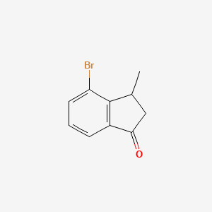 4-Bromo-3-methyl-2,3-dihydro-1H-inden-1-one chemical structure (CAS 102539-53-7)