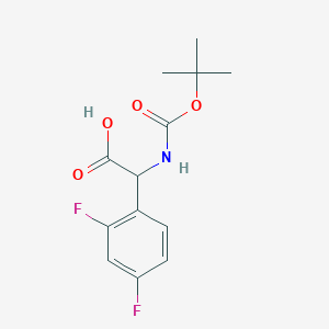 2-((tert-Butoxycarbonyl)amino)-2-(2,4-difluorophenyl)acetic acid chemical structure (CAS 1025496-16-5)