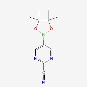 2-Cyanopyrimidine-5-boronic Acid Pinacol Ester chemical structure (CAS 1025708-31-9)