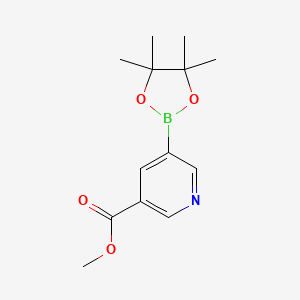 Methyl 5-(4,4,5,5-tetramethyl-1,3,2-dioxaborolan-2-yl)nicotinate chemical structure (CAS 1025718-91-5)