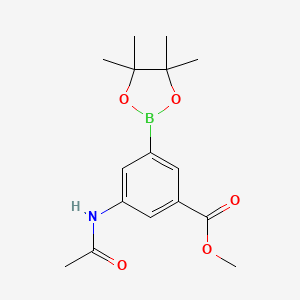 Methyl 3-acetamido-5-(4,4,5,5-tetramethyl-1,3,2-dioxaborolan-2-yl)benzoate chemical structure (CAS 1025719-29-2)