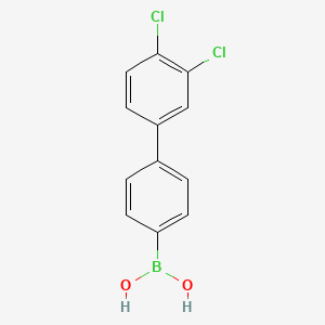 (3',4'-Dichloro-[1,1'-biphenyl]-4-yl)boronic acid chemical structure (CAS 1025736-43-9)