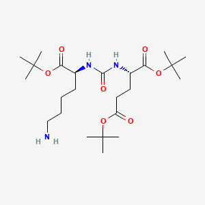 (S)-Di-tert-butyl 2-(3-((S)-6-amino-1-tert-butoxy-1-oxohexan-2-yl)ureido)pentanedioate chemical structure (CAS 1025796-31-9)