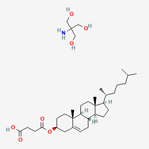 2-Amino-2-(hydroxymethyl)propane-1,3-diol 4-(((3S,8S,9S,10R,13R,14S,17R)-10,13-dimethyl-17-((R)-6-methylheptan-2-yl)-2,3,4,7,8,9,10,11,12,13,14,15,16,17-tetradecahydro-1H-cyclopenta[a]phenanthren-3-yl)oxy)-4-oxobutanoate chemical structure (CAS 102601-49-0)