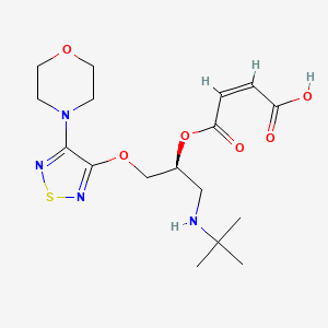 (S,Z)-4-((1-(tert-Butylamino)-3-((4-morpholino-1,2,5-thiadiazol-3-yl)oxy)propan-2-yl)oxy)-4-oxobut-2-enoic acid chemical structure (CAS 1026075-53-5)