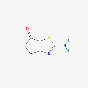 2-Amino-4H,5H,6H-cyclopenta[d][1,3]thiazol-6-one chemical structure (CAS 1026710-03-1)