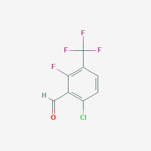 6-Chloro-2-fluoro-3-(trifluoromethyl)benzaldehyde chemical structure (CAS 1026828-32-9)