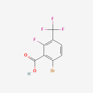 6-Bromo-2-fluoro-3-(trifluoromethyl)benzoic acid chemical structure (CAS 1026962-68-4)