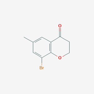 8-Bromo-6-methyl-3,4-dihydro-2H-1-benzopyran-4-one chemical structure (CAS 1026982-77-3)