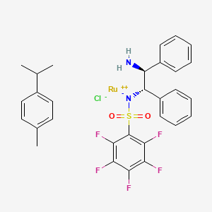 Chloro{[(1S,2S)-(-)-2-amino-1,2-diphenylethyl](pentafluorophenylsulfonyl)amido}(p-cymene)ruthenium(II) chemical structure (CAS 1026995-72-1)