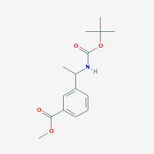 Methyl 3-(1-((tert-butoxycarbonyl)amino)ethyl)benzoate chemical structure (CAS 1027256-76-3)