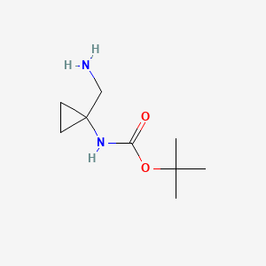 tert-Butyl (1-(aminomethyl)cyclopropyl)carbamate chemical structure (CAS 1027338-34-6)
