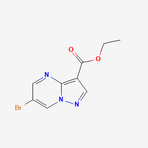 Ethyl 6-bromopyrazolo[1,5-a]pyrimidine-3-carboxylate chemical structure (CAS 1027511-41-6)