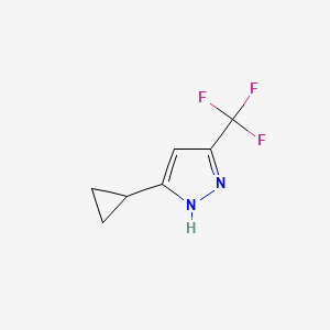 5-Cyclopropyl-3-(trifluoromethyl)-1H-pyrazole chemical structure (CAS 1027617-86-2)