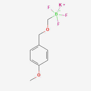 Potassium trifluoro(((4-methoxybenzyl)oxy)methyl)borate chemical structure (CAS 1027642-26-7)