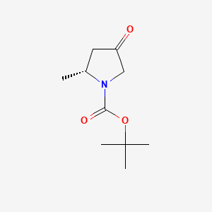 (R)-tert-Butyl 2-methyl-4-oxopyrrolidine-1-carboxylate chemical structure (CAS 1027775-28-5)