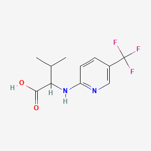 3-Methyl-2-((5-(trifluoromethyl)pyridin-2-yl)amino)butanoic acid chemical structure (CAS 1028251-32-2)