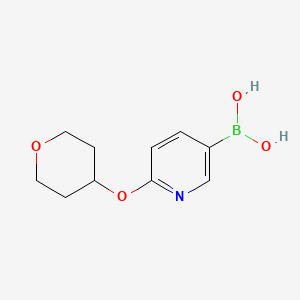 (6-((Tetrahydro-2H-pyran-4-yl)oxy)pyridin-3-yl)boronic acid chemical structure (CAS 1028745-48-3)