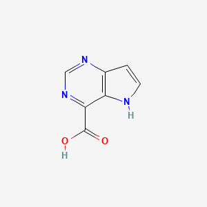 5H-Pyrrolo[3,2-d]pyrimidine-4-carboxylic acid chemical structure (CAS 1029144-15-7)