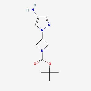4-Amino-1-(1-boc-azetidin-3-yl)-1H-pyrazole chemical structure (CAS 1029413-51-1)