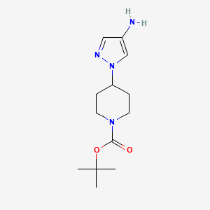 tert-Butyl 4-(4-amino-1H-pyrazol-1-yl)piperidine-1-carboxylate chemical structure (CAS 1029413-55-5)