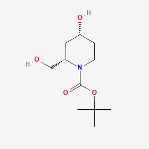 tert-Butyl (2S,4R)-4-hydroxy-2-(hydroxymethyl)piperidine-1-carboxylate chemical structure (CAS 1029429-49-9)