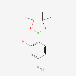 3-Fluoro-4-(4,4,5,5-tetramethyl-1,3,2-dioxaborolan-2-yl)phenol chemical structure (CAS 1029439-02-8)