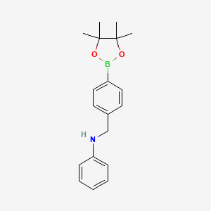 N-(4-(4,4,5,5-Tetramethyl-1,3,2-dioxaborolan-2-yl)benzyl)aniline chemical structure (CAS 1029439-56-2)
