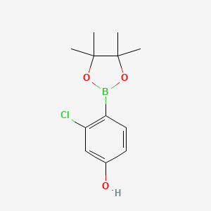 3-Chloro-4-(4,4,5,5-tetramethyl-1,3,2-dioxaborolan-2-yl)phenol chemical structure (CAS 1029439-70-0)