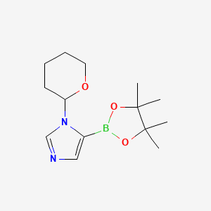 1-(Tetrahydro-2H-pyran-2-yl)-5-(4,4,5,5-tetramethyl-1,3,2-dioxaborolan-2-yl)-1H-imidazole chemical structure (CAS 1029684-37-4)